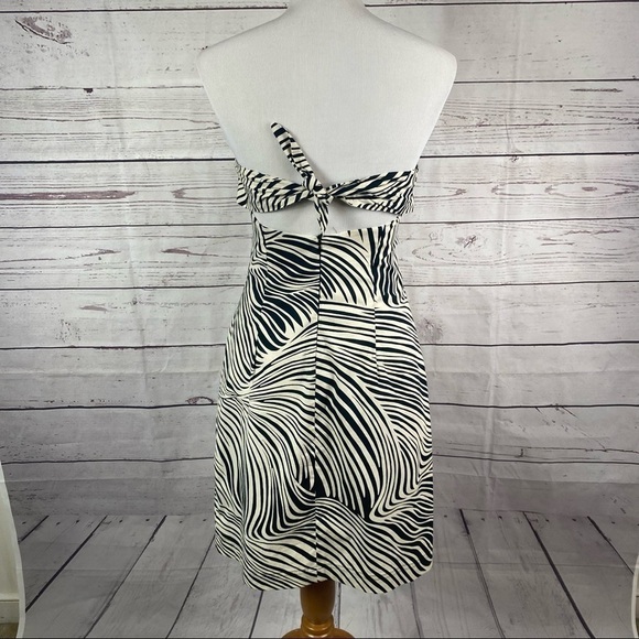 LYRIQUE strapless summer half open back summer mini cone dress Sz 10 - Picture 5 of 8